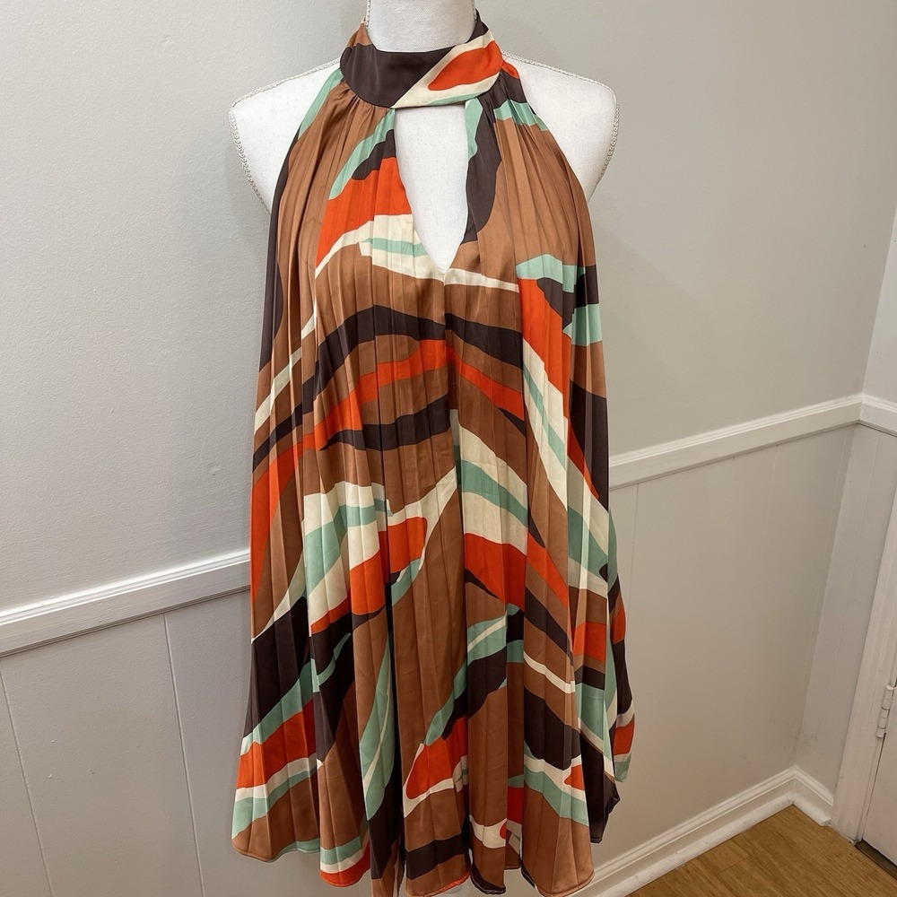 Anthropologie Hutch Pleated Halter Dress With Cutout Size Medium